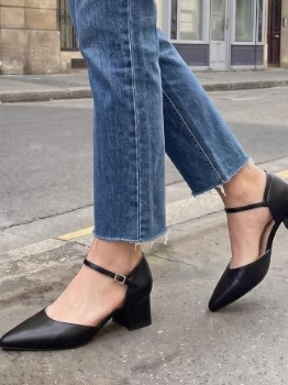 Athlefit Women's Pointed Toe Low Chunky Heel Pump Shoes